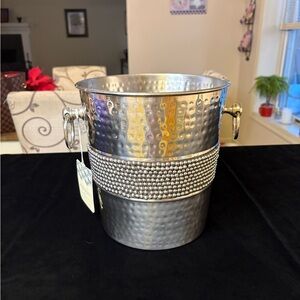 Cynthia Rawley Hammered Stainless Steel Ice Bucket